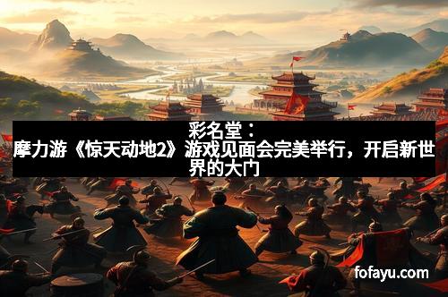 彩名堂：摩力游《惊天动地2》游戏见面会完美举行，开启新世界的大门